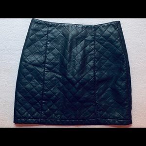 Short leather skirt